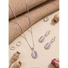 Generic Women's Brass Silver Plated Pendant Set (Pink)