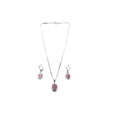 Generic Women's Brass Silver Plated Pendant Set (Pink)