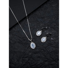 Generic Women's Brass Silver Plated Pendant Set (Grey)