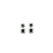 Generic Women's Brass Silver Plated Pendant Set (Green)