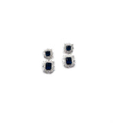 Generic Women's Brass Silver Plated Pendant Set (Blue)