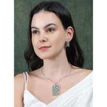 Generic Women's Brass Silver Plated Pendant Set (Turquoise)