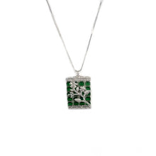 Generic Women's Brass Silver Plated Pendant Set (Green)