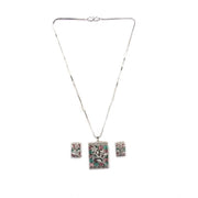 Generic Women's Brass Silver Plated Pendant Set (Multicolor)