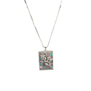 Generic Women's Brass Silver Plated Pendant Set (Multicolor)