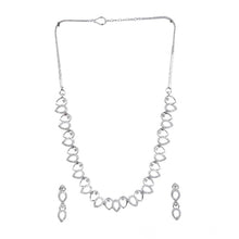 Generic Women's Brass Silver Plated Necklace set (Silver)