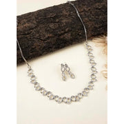 Generic Women's Brass Silver Plated Necklace set (Silver)