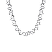 Generic Women's Brass Silver Plated Necklace set (Silver)