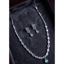Generic Women's Brass Silver Plated Necklace set (Turquoise)