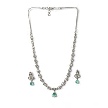 Generic Women's Brass Silver Plated Necklace set (Turquoise)