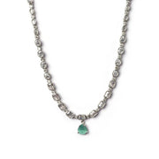 Generic Women's Brass Silver Plated Necklace set (Turquoise)