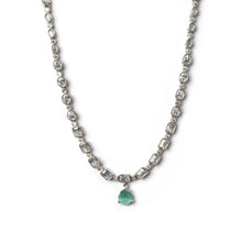 Generic Women's Brass Silver Plated Necklace set (Turquoise)