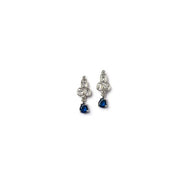 Generic Women's Brass Silver Plated Necklace set (Blue)