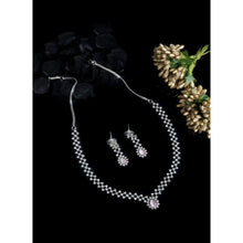 Generic Women's Brass Silver Plated Necklace set (Pink)