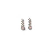 Generic Women's Brass Silver Plated Necklace set (Pink)