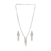 Generic Women's Brass Silver Plated Necklace set (Silver)