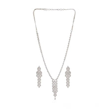 Generic Women's Brass Silver Plated Necklace set (Silver)
