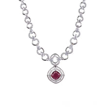 Generic Women's Brass Silver Plated Necklace set (Red)