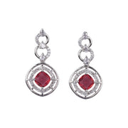 Generic Women's Brass Silver Plated Necklace set (Red)