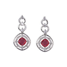 Generic Women's Brass Silver Plated Necklace set (Red)