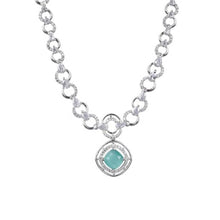 Generic Women's Brass Silver Plated Necklace set (Turquoise)