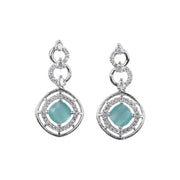 Generic Women's Brass Silver Plated Necklace set (Turquoise)