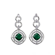 Generic Women's Brass Silver Plated Necklace set (Green)
