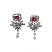 Generic Women's Brass Silver Plated Necklace set (Red)