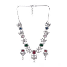 Generic Women's Brass Silver Plated Necklace set (Multicolor)