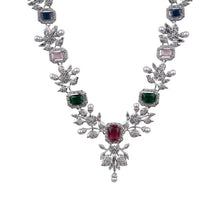 Generic Women's Brass Silver Plated Necklace set (Multicolor)