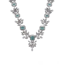 Generic Women's Brass Silver Plated Necklace set (Turquoise)