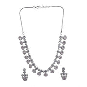 Generic Women's Brass Silver Plated Necklace set (White)