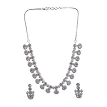 Generic Women's Brass Silver Plated Necklace set (White)
