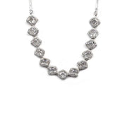 Generic Women's Brass Silver Plated Necklace set (White)