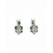 Generic Women's Brass Silver Plated Necklace set (Green)
