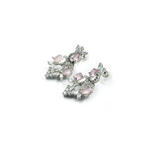 Generic Women's Brass Silver Plated Necklace set (Pink)