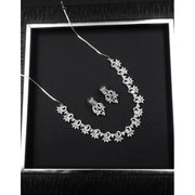 Generic Women's Brass Silver Plated Necklace set (Turquoise)