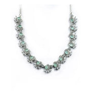 Generic Women's Brass Silver Plated Necklace set (Turquoise)