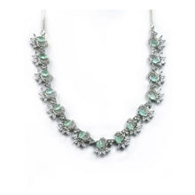 Generic Women's Brass Silver Plated Necklace set (Turquoise)