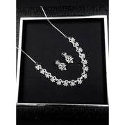 Generic Women's Brass Silver Plated Necklace set (Multicolor)