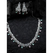 Generic Women's Brass Silver Plated Necklace set (Multicolor)