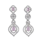 Generic Women's Brass Silver Plated Necklace set (Pink)