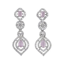 Generic Women's Brass Silver Plated Necklace set (Pink)