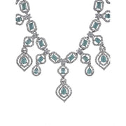 Generic Women's Brass Silver Plated Necklace set (Turquoise)