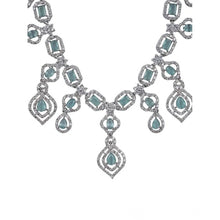 Generic Women's Brass Silver Plated Necklace set (Turquoise)