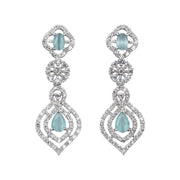 Generic Women's Brass Silver Plated Necklace set (Turquoise)