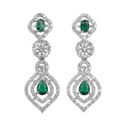 Generic Women's Brass Silver Plated Necklace set (Green)