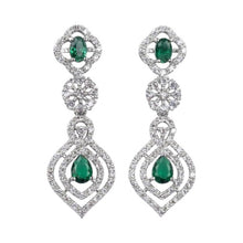 Generic Women's Brass Silver Plated Necklace set (Green)