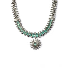 Generic Women's Brass Silver Plated Necklace set (Turquoise)