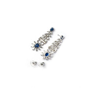 Generic Women's Brass Silver Plated Necklace set (Blue)